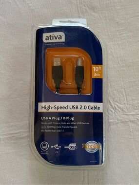 Ativa High Speed USB 2.0 Cable New